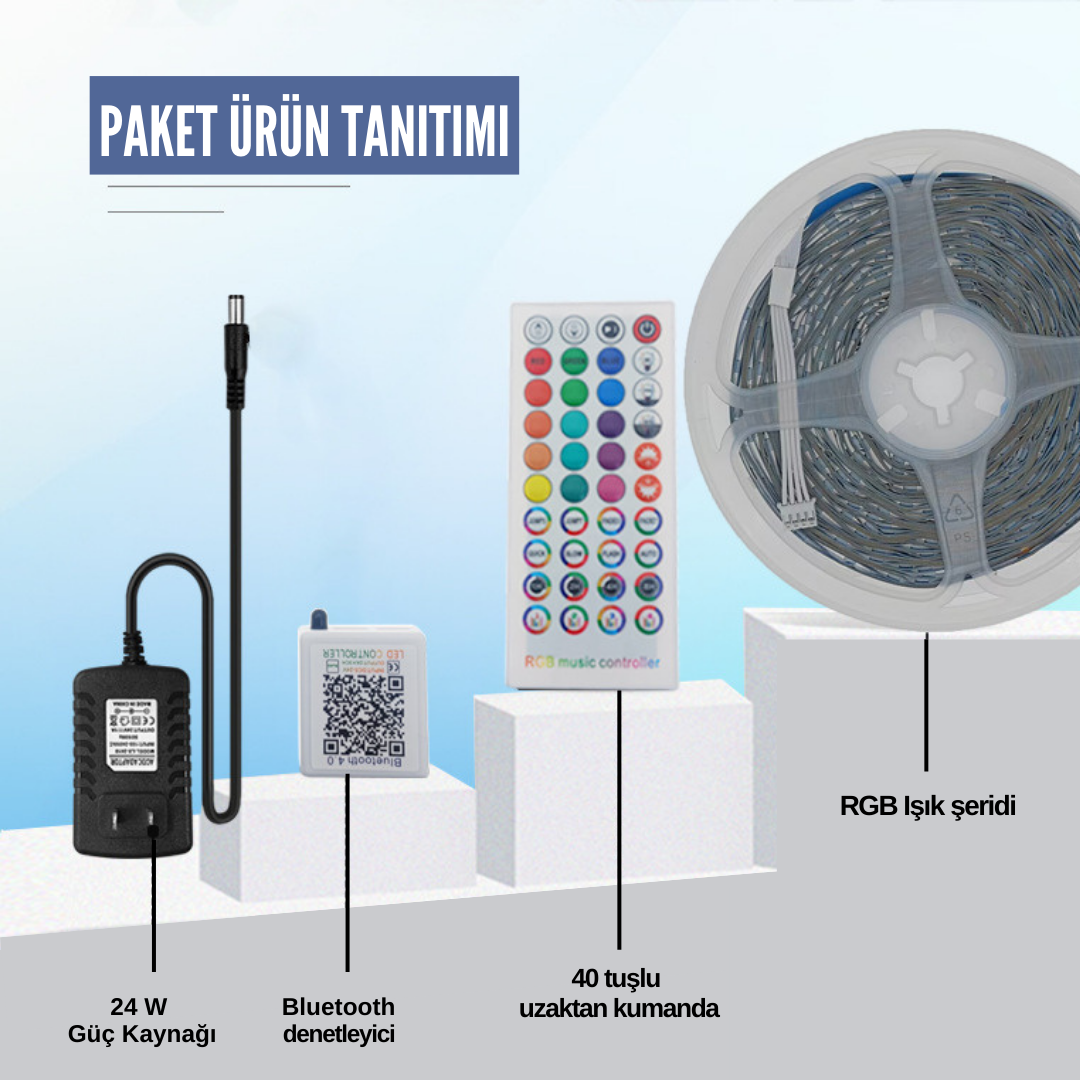 Müziğe Duyarlı, Zaman Ayarlı, Çok Renkli Dekoratif LED Işık 4.8 ⭐⭐⭐⭐⭐ (982)